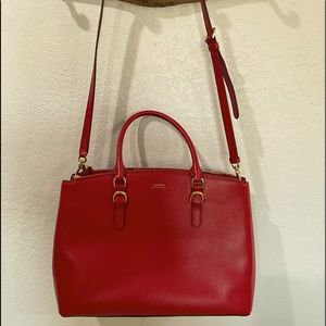Ralph Lauren Red Leather Satchel